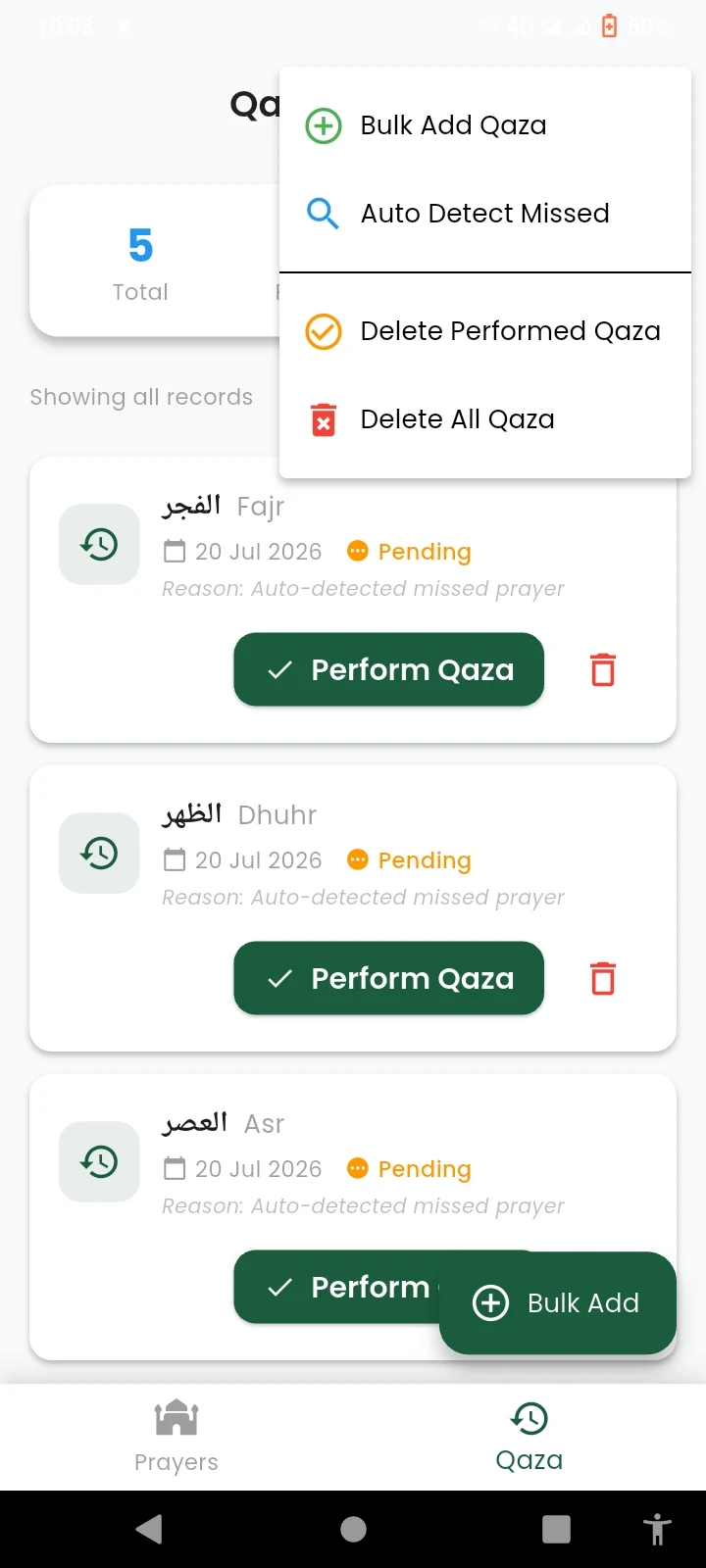 Daily Prayer Completion Progress